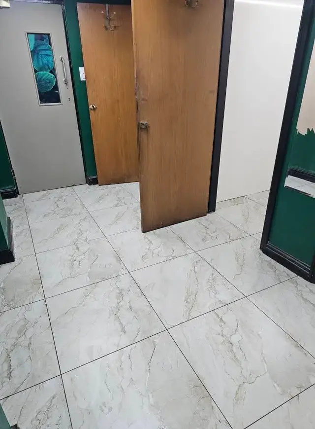 Floor tiling in Swansea: white