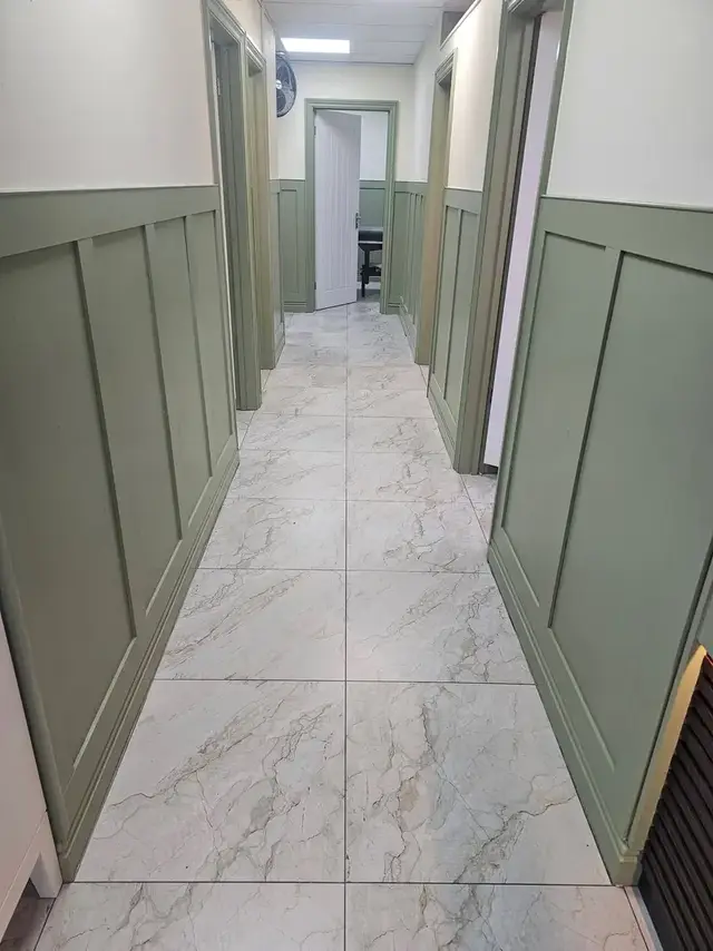 Floor tiling in Swansea: white